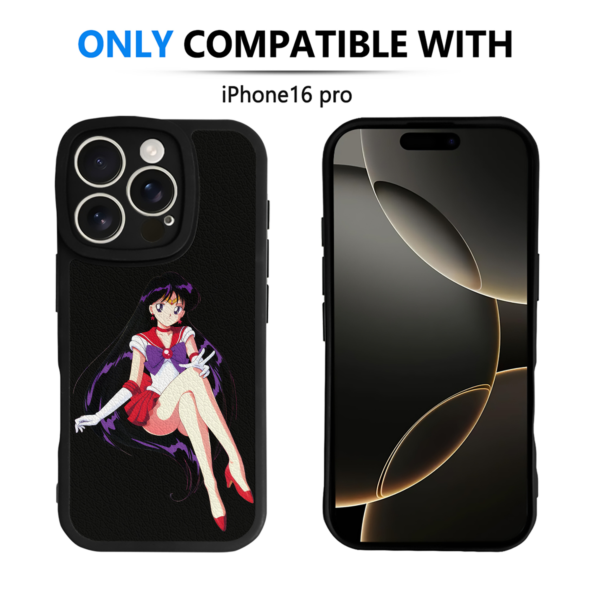 （画像用） 美少女戦士セーラームーン 火野レイ ひの レイ Sailor Moon Hino Rei （セーラーマーズ,Sailor Mars） 【iPhone 16シリーズ対応】シリコンスマホケース（レザー調） 材質：シリコン